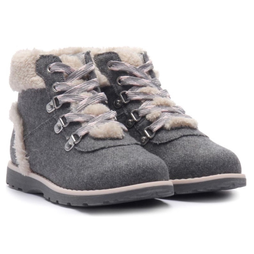 Sorel kids bootie faux fur lined trim- winter boots- wool blend and fur lined